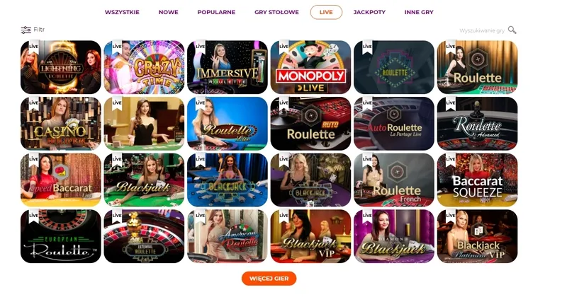 Gry z krupierami na żywo poker, ruletka, blackjack w AllRight